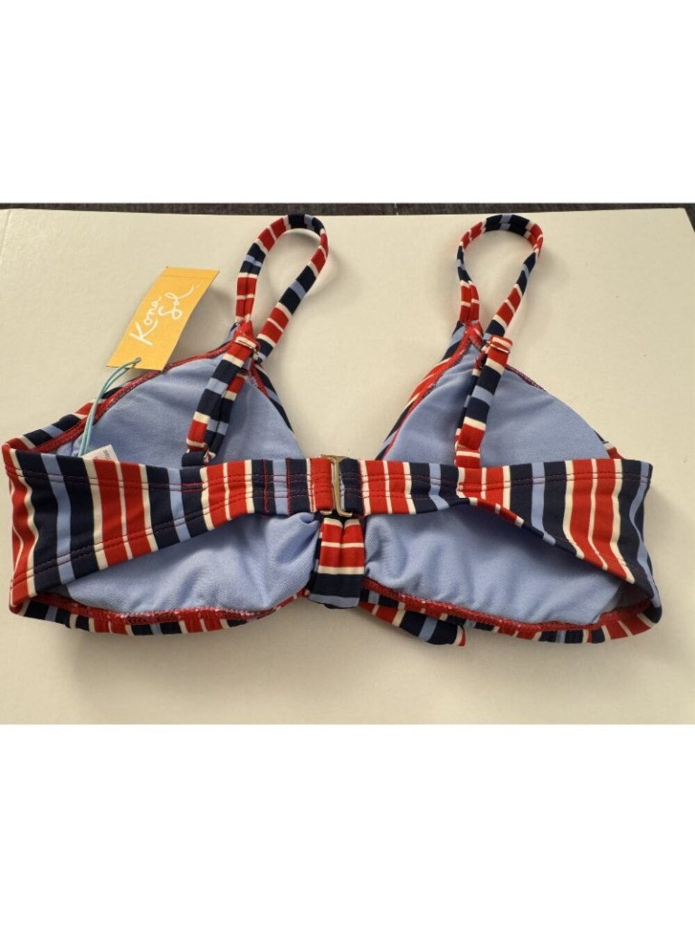 New Kona Sol Small Patriotic Swimsuit Bikini Top Blue Red OC8 - Picture 3 of 4